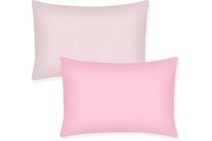 Winmany Fundas de almohada de muselina de algodón para niños pequeños, fundas de almohada de viaje con diseño de sobre, accesorios de cama para cuna de 13 x 18 pulgadas, 14 x 19 pulgadas, 12 x 16