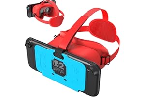 TIMIFTE VR Headset for Nintendo Switch 2 (2025 New), Adjustable HD Lenses and Comfortable Head Strap for SW2 Virtual Reality Glasses, 3D Goggles for Switch 2 Accessories (Blue Red)