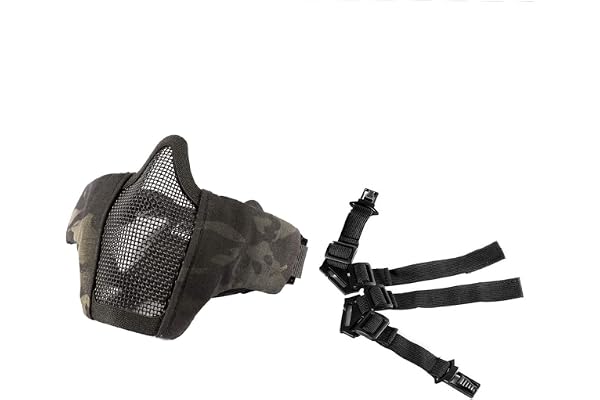 OneTigris Foldable Half Face Shield Mask Mesh Mask for Softair Paintball CS (Camo