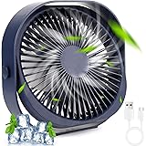 Dreamhigh® 4000mAh Ventilatore Portatile, 360° Rotazione Ventilatore USB con 3 Velocità, Mini Ventilatore Silenzioso per Casa