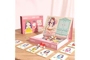 Mideer Magnetic Dress Up Games Fashion Design Dress-Up Pretend Play Set, Magnet Toys Matching Game Educational Learning Toys with Book-Shaped Storage Case, Gifts for Kids Girls 2 3 4 5 6 Years