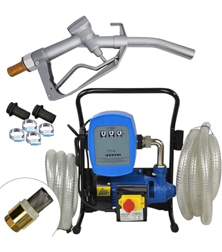 Pompa Per Gasolio 12V/230V - Autoadescante, 600W, Contalitri, Set Completo Con Accessori