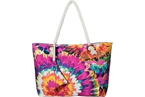 DONDON Grande borsa da spiaggia idrorepellente con cerniera Borsa a tracolla Shopper Acquerello di fiori d'epoca