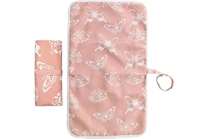 Wendergo Portable Nappy Changing Mat Baby Travel Change Mat Foldable Diaper Pad, 60 x 35 cm, Waterproof, Wipe Clean, Lightweight, Perfect for On The Go and Home, Newborns Essentials (Pink)