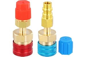GUDALEA R1234yf-auf-R134a, zestaw szybkozłączek, R1234yf, wkład do środka chłodniczego z adapterem High/Low Side, adapter R1234yf/R134a klimatyzator samochodowy, system chłodniczy, ewakuacja i ładowanie