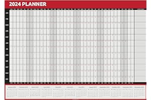 EVELAY Planning mural 2024 A3 - Format A3 - 42 x 29,7 cm - Pour la maison et le bureau