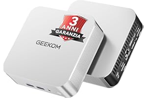 GEEKOM A6 Mini PC Con AMD Ryzen 7 6800 e Radeon 680M| 16GB DDR5(Memoria DDR Espandibile,Non LPDDR) e 512GB SSD| LAN 2.5G Ultra Veloce| Sistema Operativo Pronto all'Uso| USB4.0| SD| 8K,Garanzia 3 Anni