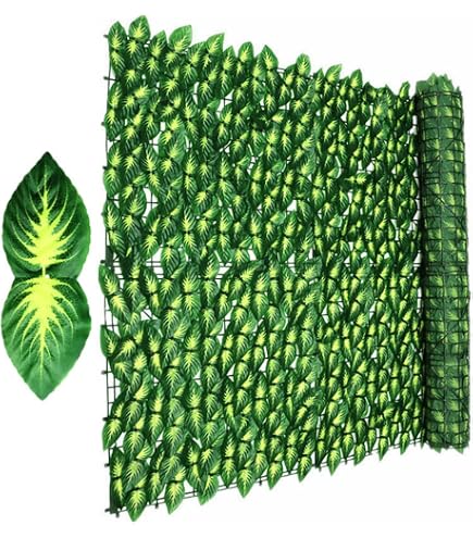 Rouleau De Lierre Artificiel Pour Clôture - 5 M X 1 M - Vert Réaliste, Résistant Aux UV - Avec 50 Attaches - Pour Intimité Jardin, Décoration Murale