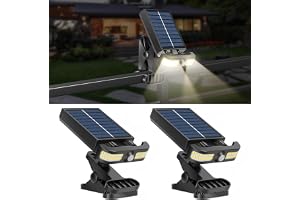 2 Pack Solar Clip On Fence Lights, Outdoor Waterproof Motion Sensor LED Security Lights with 40 LEDs, Portable Solar Powered Warm White (3500K) Garden Light for Garage, Deck, Camping