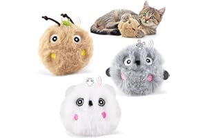 Havenfly Palla Giochi per Gatti Interattiva, Gioco Gatto Interattivo con Suoni, Palline Peluche per Gatti con Erba Gatta (3 pezzi)