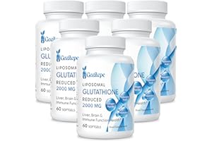 GOZITEPE Liposomal Glutathione Reduced 2000mg per Serving | Glutathione Supplement with Hyaluronic Acid + Collagen Peptide + Resveratrol for Powerful Antioxidant | 10x Better Absorption (360 Count (Pack of 6))