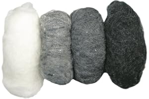Rayher Pura Lana Vergine/Vello, Melànge, Tonalitá-Grigia, 4 Colori da 25G, 5363200