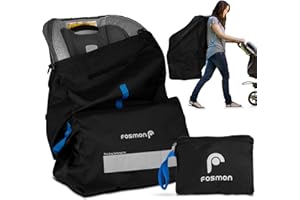 Fosmon Bolsa de Viaje para Asiento de Coche para avión, Correa Ajustable Acolchada Estilo Mochila de Nailon, tamaño Universal
