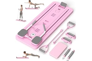 TOVE KNIGHTY Multifunktional Bauchtrainer Bauchroller Board,Pilates Board Trainingsgeräte für zuhause,Automatisches Rebound Bauchmuskeltrainer Mit Widerstandsband