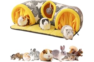 Avont Guinea Pig Hideout Tunnel, Small Animal Hideaway Play Tube Toys Mat, Soft Sleeping Bed House for Dwarf Rabbits Chinchillas Hamsters Hedgehogs Ferrets Bearded Dragons and Rats -Star