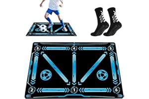 WACURRENTHYD Soccer Training Mat – 35.4×23.6 Inches, Includes Premium Anti-Slip Soccer Socks Improve Agility and Coordination, Dribble & Ball Control Trainer for Solo Practice