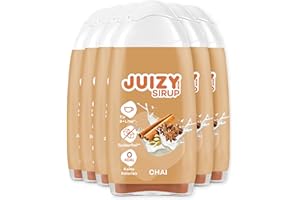 ‎JUIZY WOW JUIZY WOW Chai Spice Latte Sirup Zuckerfrei | 6 x 65ml Barista Coffee Chai | Natürlicher Getränkesirup | Kaffee Upgrade | Zero Kalorien | Veganes Getränkekonzentrat Fertiggetränk | Milch & Kaffee