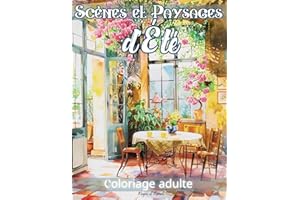 Scènes et Paysages d'Été Coloriage adulte: Livre de coloriage anti stress pour adultes 50 magnifiques dessins de paysages et scènes de la nature en ... relaxation détente mindfullness coloring book