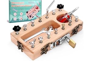 Cofvetia Herramientas Juguetes Niños de 3 4 5 Años, Juegos de Construcción Montessori, Madera Juegos Educativos para Niños, Bricolaje Juguetes para Promover Habilidades Motoras para Niños y Niñas