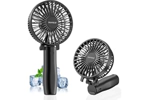 TriPole Handheld Fan Rechargeable, Foldable Battery USB Fan, Personal Pocket Fans, 3-Speed Mini Handheld Desk Fans, 180°Adjustable Portable Fan for Indoor, Camp, Sport, Shop-Black