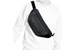 buffup Bauchtasche Unisex,Brusttasche,Sling Bag,Schultertasche,Umhängetasche Für Wanderungen Reisen und Outdoor-Sportarten(Schwarz)