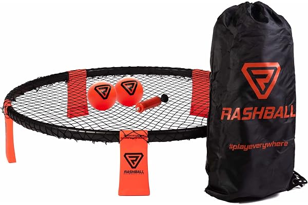 Rashball Roundnet Set | PRO est notre standard | éléments anneaux renforcés | Pour les débutants et les pros | l'ensemble comprend 2 balles, une pompe, un sac et un guide d'instruction
