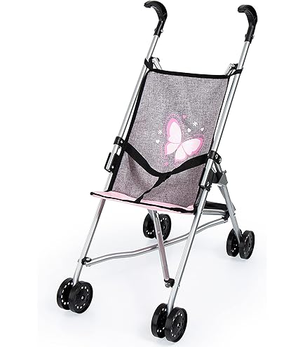 Poussette Canne Pour Poupée Bayer Design - Pliable, Avec Ceinture De Sécurité, Roues Doubles - Pour Poupons Jusqu’à 46 Cm - Bleu