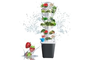CCDSR Hydroponics Growing System 30-Plant Vertical Planter Germination Kit Indoor Smart Garden Vegetable Plant Kit with Pump and Movable Water Tank Gift for Gardening Lover (30-plant)