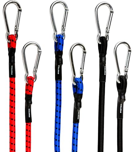 Spanrubber met karabijnhaak, verstelbaar, 45 cm, expander met
