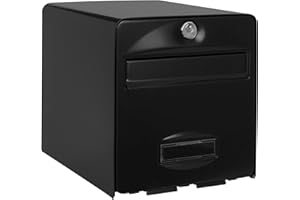 BURG-WÄCHTER Boîte aux Lettres Agréée La Poste, 2 Portes, 509 NO BALthazar, Noir, en Acier Galvanisé, Avec Porte à Ouverture Totale et Stop-Courrier (Porte bloquée à 120°)