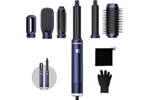 Atopskins Air styler 6 in 1 con asciugacapelli 1000 W, ferro arricciacapelli, spazzola ad aria calda, spazzola per asciugacapelli
