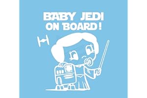 Artstickers 2 adesivi per bambini a bordo Baby Jedi, adesivi per auto (bianco, 16 x 15 cm)