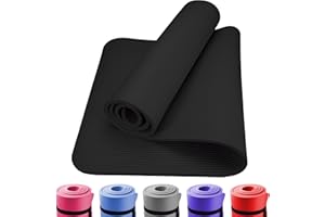 WOODSBRO Yoga Mat NBR Fitness Foam 10mm Thick Exercise Mat comfortable for Home Gym Pilates Yoga Meditation Workout