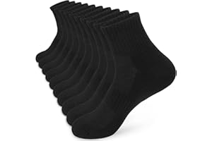 ouhos Womens Ladies White Black Running Trainer Ankle Socks Anti Blister Walking Hiking Sports Socks Cushioned Work Support Cotton Socks for Womens 4-7 Multipack Cycling Athletic Socks 5 Pairs