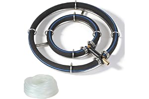 efuturetime luftare damm luftningsring φ25 cm ventilationsring 2-i-1 ringar rostfritt stål 304, rördiameter 8 mm, dammluftare
