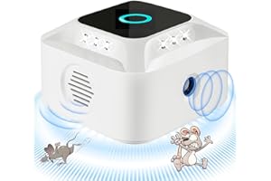 WARDBES Ultrasuoni per Ratti 360°, Repellente Ultrasuoni per Topi, Ultrasuoni Mouse e Ratti con Luce LED Repellente Ultrasuoni Dissuasori per Topi Roditori Parassit Ratti Ragni Falene Formiche