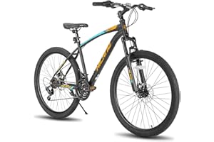 HH HILAND Hiland 26/27.5 Inch Mountain Bike, 21 Speed MTB, Bicycle with High Carbon Steel Frame, Suspension Fork, Dual-Disc Brake, for Adult youth, Men Womens Bikes, Multiple Colors
