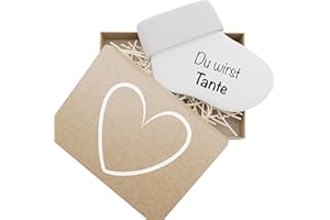 bunnyboo Schwangerschaft verkünden - Babysocken mit verschiedenen Aufdrucken und Geschenkbox (Du wirst Tante)