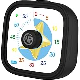 NPO Mutfak,Ders,Yemek i&ccedil;in 60dk Analog Alarm Zamanlayıcı,Pomodoro &Ouml;ğrenci Motivasyon Saati (Siyah-Yıldız)