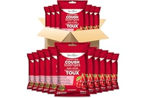 Herbion Naturals Natural Cherry Flavoured Cough Drops, Sugar-Free, Relieves Sore Throat Pain (Pack of 40)