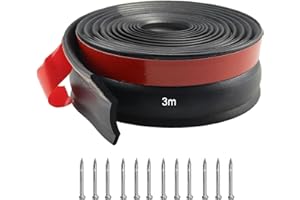 STORYSTORE Guarnizione universale per porta del garage, 3 m, striscia in gomma multiuso, tenuta inferiore con chiodi