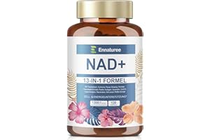 ‎ENNATUREE NAD Supplement 1200mg, NAD+ 13 in 1 Superior Antioxidantienmischung mit Maximaler Absorption für Zelluläre Energie und Unterstützung Eines Gesunden Alterns, 120 Kapseln