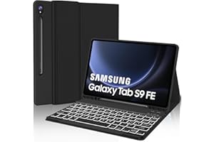 JADEMALL Custodia Tastiera per Samsung Tab S9 FE 10.9" 2023 - Tastiera Samsung Galaxy Tab S9 11", Italiano QWERTY Tastiera Retroilluminata Bluetooth Magnetica Staccabile, Nero