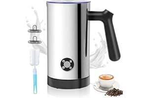 ‎CASIMHU Casimhu 4 in 1 Milchaufschäumer Elektrisch, Automatische Heiß- und Kaltaufschäumer mit Tastensteuerung, Milchwärmer aus Edelstahl, Elektrischer Milchaufschäumer für Kaffee, Latte, Cappuccino