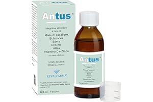 NOASR Antus Integratore Alimentare - Tosse Secca, Tosse Grassa - Con Miele - Eucalipto Echinacea Erisimo Altea - Flacone - Gusto Fragola, 200 ml