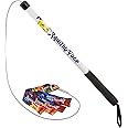 Squishy Face Studio Flirt Pole V2 with Lure - Durable Dog Toy for Fun Obedience Training & Exercise, Rainbow Tie Dye, Jr. - 24 inch