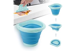 Eleganted Cubos de Basura Contenedor Colgante para Cocina Plegable 4L Bote de Basura Basurero Extraible para la Cocina, Dormitorio y Coche (Azul)