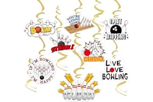 YIIIGOOOD Bowling Dekoration 8 Stück Spiralen Luftschlangen Bowling Party Hängedeko Kindergeburtstag Gartenparty Folienspiralen Bowling Geburtstag Deko
