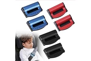 NOENAENI 6PCS Seat Belt Locking Clip Black or Blue or Red Seatbelt Holder Clip Universal Plastic Car Seat Belt Fixing Clip Insert Buckle Locking Clip Shoulder Neck Strap Positioner for Adult Kids to Relax Shou