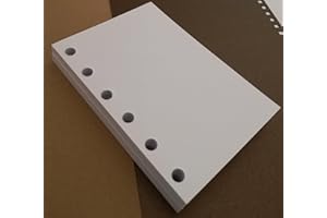 TIPOME 100 fogli ricambio ricarica con 6 fori in formato Pocket A7 8x12cm. 120 gsm.